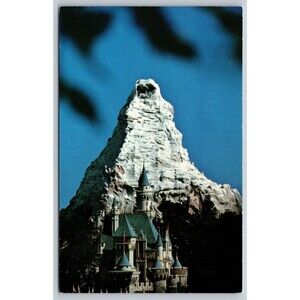Postcard California Anaheim Disneyland Matterhorn Sleeping Beauty Castle c1980s